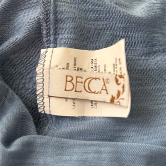 BECCA By Rebecca Virtue Blue Knot-Front Swim Coverup Romper Size Small Beach - Picture 7 of 7